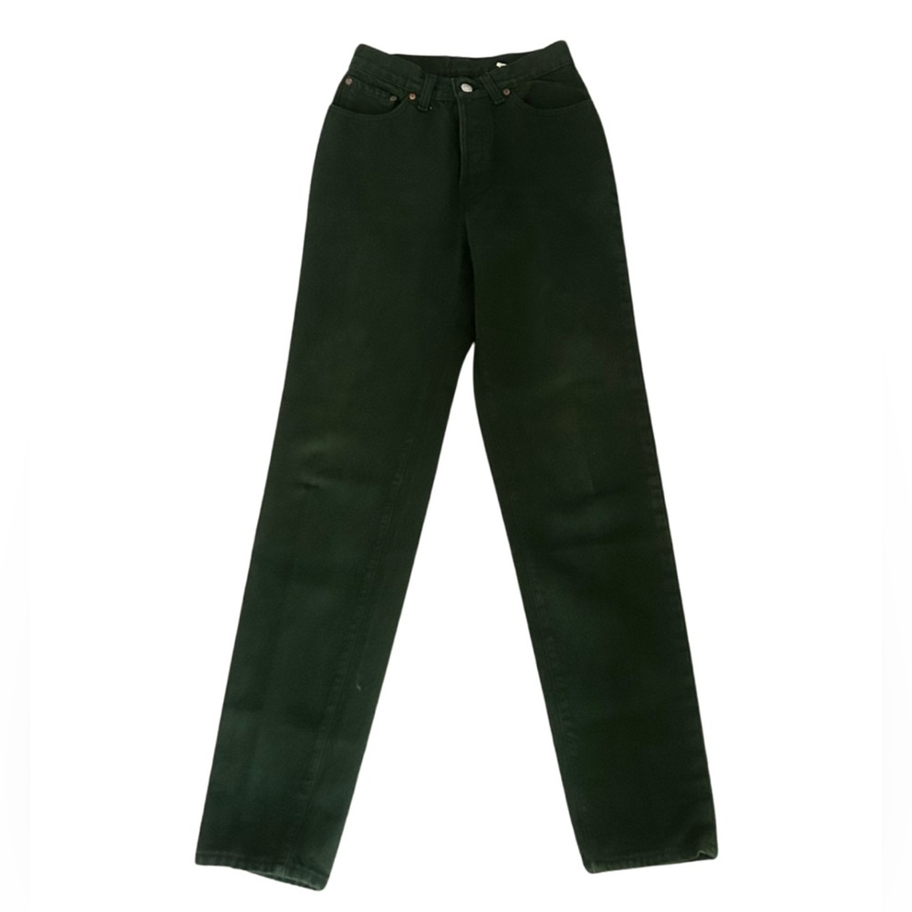 Vintage Levi’s High Waist Tapered Straight Jeans | Forrest Green | Size 5 (W26)